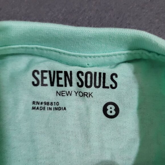 SEVEN SOULS New York Kids SZ 8 Graphic Shirt Green Bear Green - Picture 4 of 6